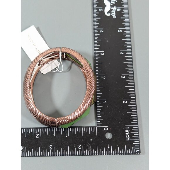 Dana Buchman Green Faux Abalone Copper Tone Bracelet 7" NEW - Picture 7 of 7